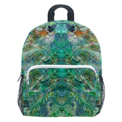 Green Repeats I Kids  Age 5-10 Lightweight School Backpack With Side Pockets by kaleidomarblingart