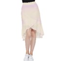Pink Lace To Cream Yellow Bilinear Gradient Frill Hi Low Chiffon Skirt View1