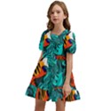 Flame Swirls Kids  Short Sleeve Dolly Dress View2