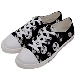 Jack Print, White, Before, Plain, Black, Simple, Christmas Women s Low Top Canvas Sneakers by kyorashop23