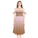 Pink Lace To Chocolate Brown Linear Gradient Shoulder Tie Bardot Midi Dress View1