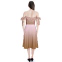 Pink Lace To Chocolate Brown Linear Gradient Shoulder Tie Bardot Midi Dress View2