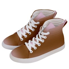 Pink Lace To Chocolate Brown Bilinear Gradient Men s Hi-top Skate Sneakers by GradientsOmbre