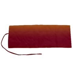 Amber Orange To Burgundy Red Bilinear Gradient Roll Up Canvas Pencil Holder (s) by GradientsOmbre
