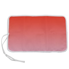 Scarlet Red To Pink Lace Linear Gradient Pen Storage Case (l) by GradientsOmbre