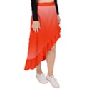 Pink Lace To Scarlet Red Bilinear Gradient Asymmetrical Ruffle Hem Skirt  View3