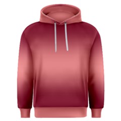 Burgundy Red To Coral Pink Bilinear Gradient Men s Overhead Hoodie by GradientsOmbre