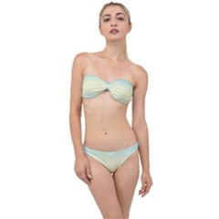 Baby Blue To Cream Yellow Bilinear Gradient Classic Bandeau Bikini Set by GradientsOmbre