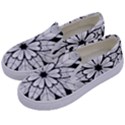 Seamless Tiling Pattern Hand Drawn Black White Kids  Canvas Slip Ons View2