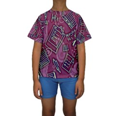 Abstract Art Pattern Design Background Kids  Short Sleeve Swimwear by Grandong