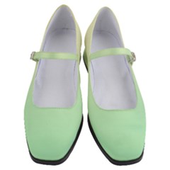 Cream Yellow To Mint Green Linear Gradient Women s Mary Jane Shoes by GradientsOmbre