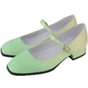 Cream Yellow To Mint Green Linear Gradient Women s Mary Jane Shoes View2