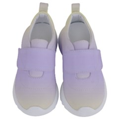 Cream Yellow To Pale Violet Bilinear Gradient Kids  Velcro No Lace Shoes by GradientsOmbre