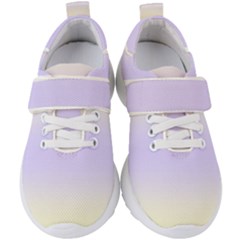 Cream Yellow To Pale Violet Bilinear Gradient Kids  Velcro Strap Shoes by GradientsOmbre