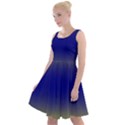 Electric Yellow To Navy Blue Bilinear Gradient Knee Length Skater Dress View1