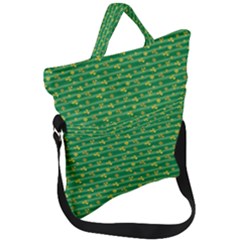 Golden Leaves Fold Over Handle Tote Bag by designsbymallika