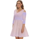 Pale Violet To Pale Pink Bilinear Gradient Shoulder Cut Out Zip Up Dress View2