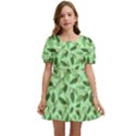 Leaves Pattern Texture Seamless Kids  Short Sleeve Dolly Dress View1