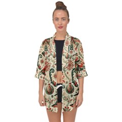 Christmas Tree Snow Open Front Chiffon Kimono by Bedest