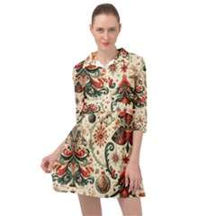 Christmas Tree Snow Mini Skater Shirt Dress by Bedest