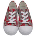 Zigzag Pattern Chevron Red Kids  Low Top Canvas Sneakers View1