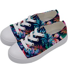 Hawaiian Flowers Hawaii Kids  Low Top Canvas Sneakers by Cemarart