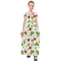 Strawberry Fruit Pattern Leaves Kids  Short Sleeve Maxi Dress View1