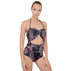 Aesthetic , Aesthetic, Dark Scallop Top Cut Out Swimsuit by kyorashop23