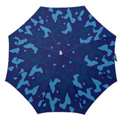 Blue Camouflage Pattern Straight Umbrellas by kyorashop23