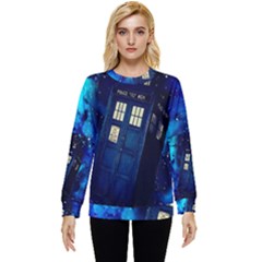 Tardis Doctor Who Space Galaxy Hidden Pocket Sweatshirt by Cemarart