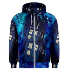 Tardis Doctor Who Space Galaxy Men s Zipper Hoodie by Cemarart