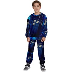 Tardis Doctor Who Space Galaxy Kids  Sweatshirt Set by Cemarart