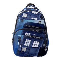 Tardis Doctor Who Space Blue Carry-on Travel Backpack by Cemarart