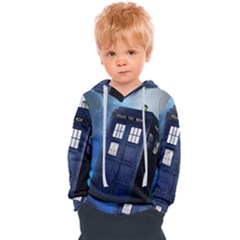 Tardis Doctor Who Space Blue Kids  Overhead Hoodie by Cemarart