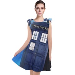 Tardis Doctor Who Space Blue Tie Up Tunic Dress by Cemarart