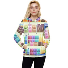 Supermarket Shelf Products Snacks Women s Lightweight Drawstring Hoodie by Cemarart