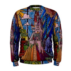 Castle Building Stained Glass Men s Sweatshirt by Cemarart