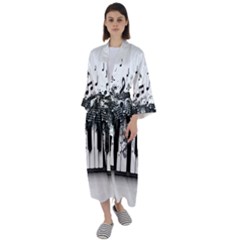 Piano Sounds Maxi Satin Kimono by RiverRootz