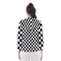 Pattern Checkered Squares Black White Pattern Women s Hooded Windbreaker View2