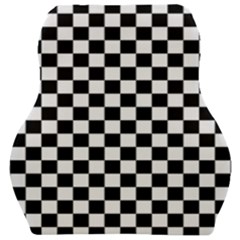 Pattern Checkered Squares Black White Pattern Car Seat Velour Cushion  by Sabxi