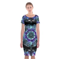 Round Wreath Classic Short Sleeve Midi Dress by Sabxi