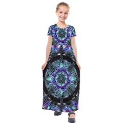 Round Wreath Kids  Short Sleeve Maxi Dress by Sabxi