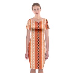 Geometrical Geometric Pattern Classic Short Sleeve Midi Dress by Sabxi