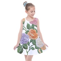 Embroidery Roses Floral Design Kids  Summer Dress by Sabxi