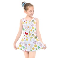 Pattern Seamless Texture Fruit Kids  Skater Dress Swimsuit by Sabxi
