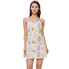 Pattern Seamless Texture Fruit Short Frill Dress by Sabxi