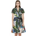 Snow In A City-1-1 Short Sleeve Waist Detail Dress View1