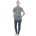 Retro Scandinavian Nordic Flowers Pattern 5 Women s Short Sleeve Pocket Shirt View2