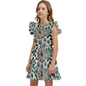 Retro Scandinavian Nordic Flowers Pattern 5 Kids  Winged Sleeve Dress View2