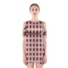 Retro 60s 50s Plaid Pattern 2 Shoulder Cutout One Piece Dress by violetheavensky